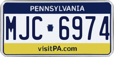 PA license plate MJC6974