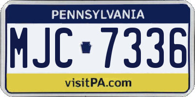 PA license plate MJC7336
