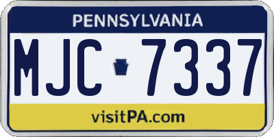 PA license plate MJC7337