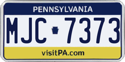 PA license plate MJC7373
