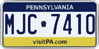 PA license plate MJC7410