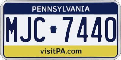 PA license plate MJC7440