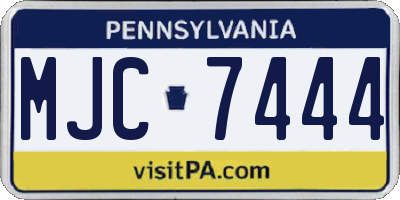 PA license plate MJC7444