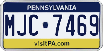 PA license plate MJC7469
