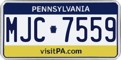 PA license plate MJC7559