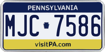 PA license plate MJC7586