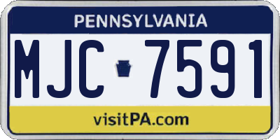 PA license plate MJC7591
