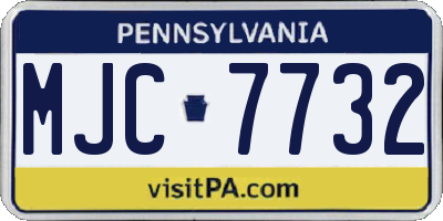 PA license plate MJC7732
