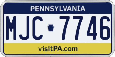 PA license plate MJC7746