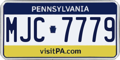 PA license plate MJC7779