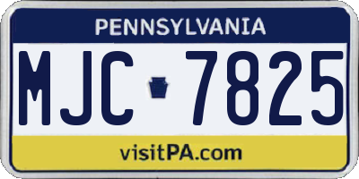 PA license plate MJC7825