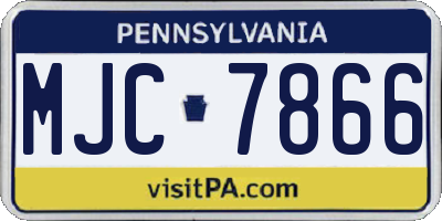 PA license plate MJC7866