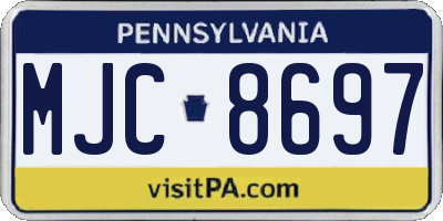 PA license plate MJC8697