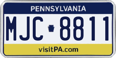 PA license plate MJC8811
