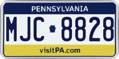PA license plate MJC8828