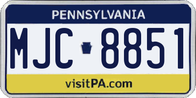 PA license plate MJC8851
