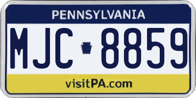 PA license plate MJC8859