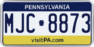 PA license plate MJC8873