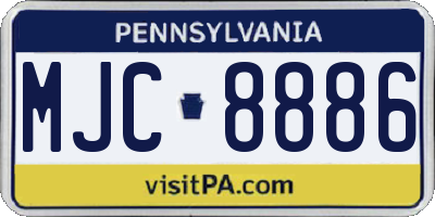 PA license plate MJC8886