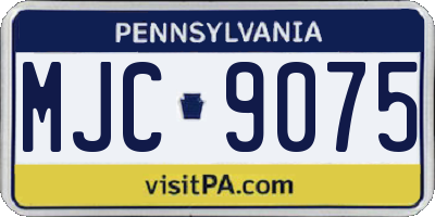 PA license plate MJC9075