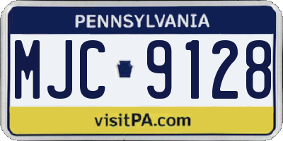 PA license plate MJC9128