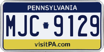 PA license plate MJC9129