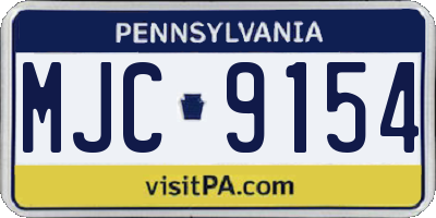 PA license plate MJC9154