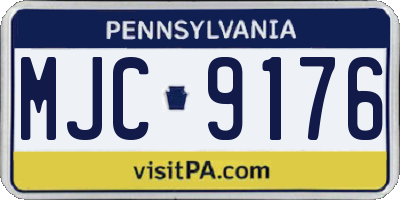 PA license plate MJC9176