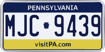 PA license plate MJC9439