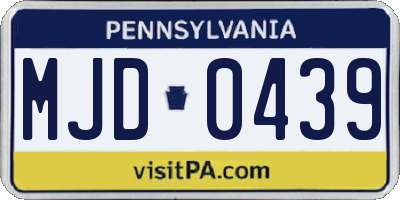 PA license plate MJD0439