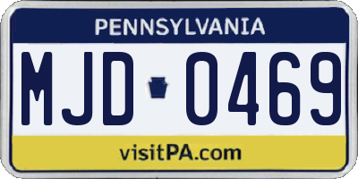 PA license plate MJD0469