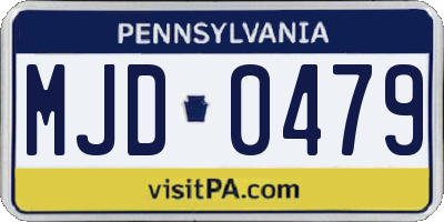 PA license plate MJD0479