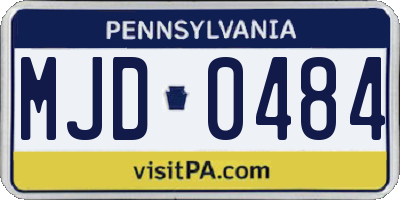 PA license plate MJD0484