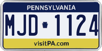 PA license plate MJD1124