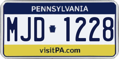 PA license plate MJD1228