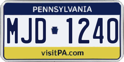 PA license plate MJD1240
