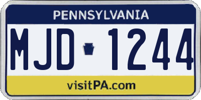 PA license plate MJD1244