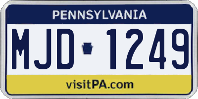 PA license plate MJD1249