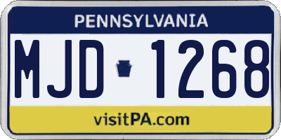 PA license plate MJD1268