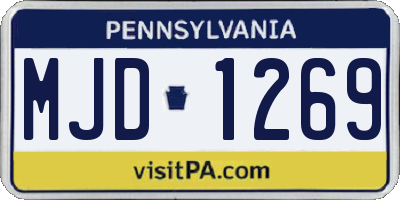 PA license plate MJD1269