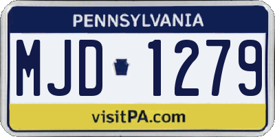 PA license plate MJD1279