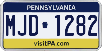 PA license plate MJD1282