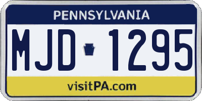 PA license plate MJD1295