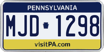 PA license plate MJD1298