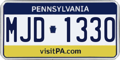 PA license plate MJD1330