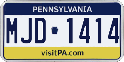 PA license plate MJD1414