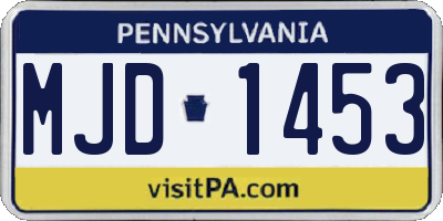 PA license plate MJD1453