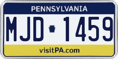 PA license plate MJD1459