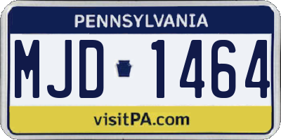 PA license plate MJD1464