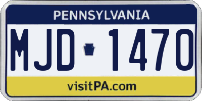 PA license plate MJD1470